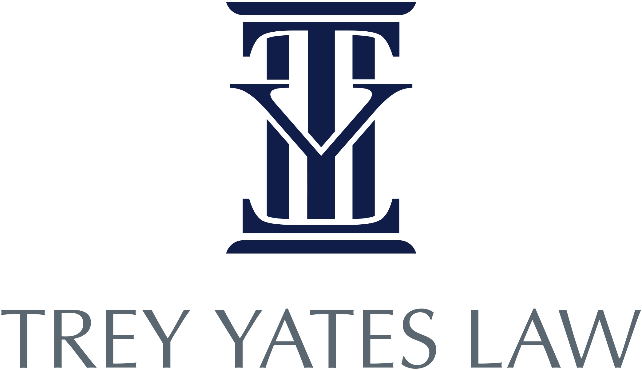 Logo in Black with words Trey Yates Law