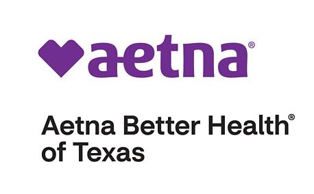 Purple heart with words Aetna in purple and then below Aetna Better Health of Texas